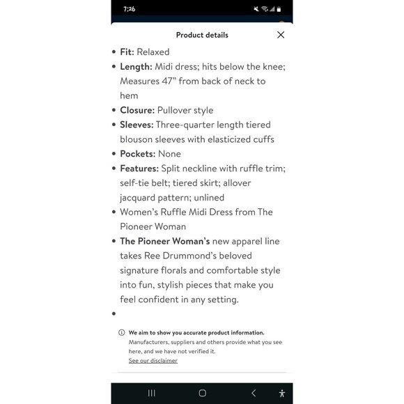 ! Tiered Midi Ruffle Jacquard Print Dress  Large Black  3/4 Sleeves - Picture 11 of 11